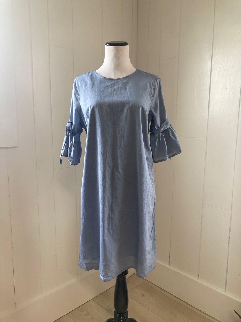 Who What Wear Blue Lined Pullover Shift Dress, Size S